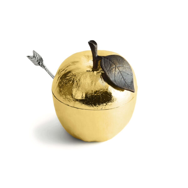 Pot à Miel de Pomme avec Cuillère Doré – Image 4