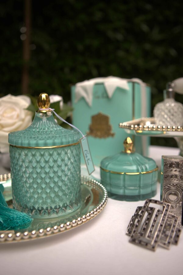 Bougie Art Déco - Tiffany Blue & Gold - Persian Lime – Image 2