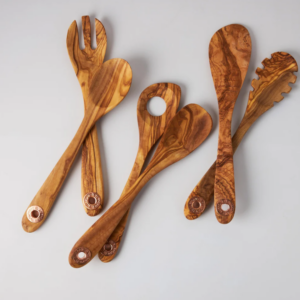 Set d'ustensiles en bois d'olivier 6 pièces