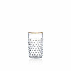 Verres à clous en cristal avec bord doré 6 pcs