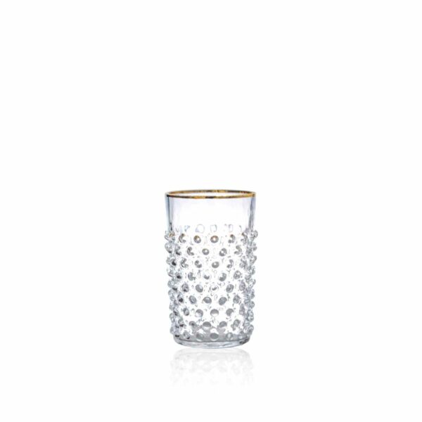 Verres à clous en cristal avec bord doré 6 pcs