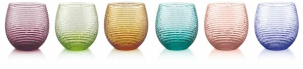 Ensemble multicolore de 6 verres couleurs assorties – Image 2