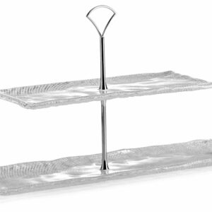 Présentoir rectangulaire transparent Diamanté à deux niveaux 43×13 et 31×12,5 cm