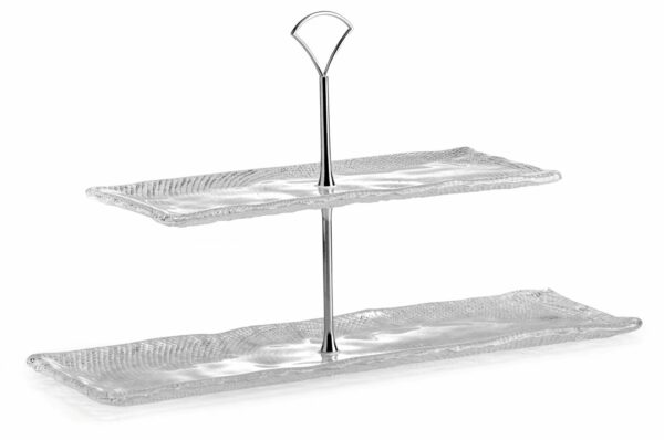 Présentoir rectangulaire transparent Diamanté à deux niveaux 43×13 et 31×12,5 cm