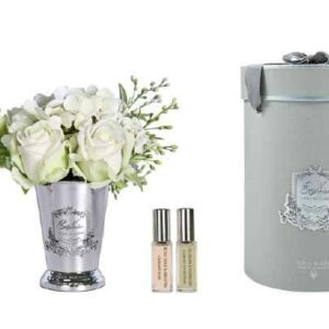 Bouquet d'été en vert - Vase argenté