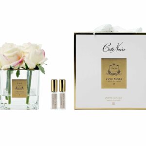 COUTURE SQUARE 4 BOUTONS DE ROSE VERRE TRANSPARENT DORÉ - Blush