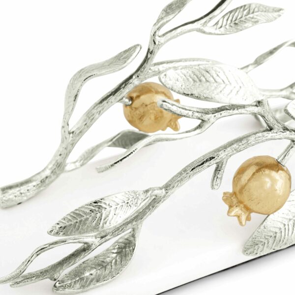 Porte-serviettes vertical argent et or grenade – Image 4