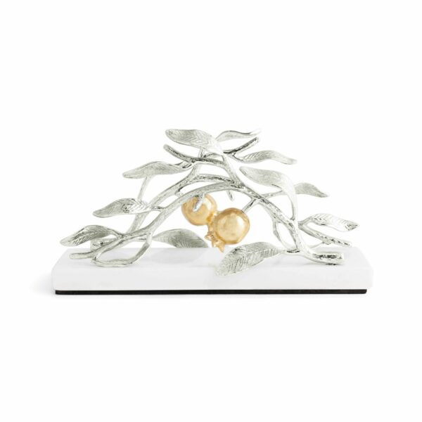 Porte-serviettes vertical argent et or grenade – Image 3