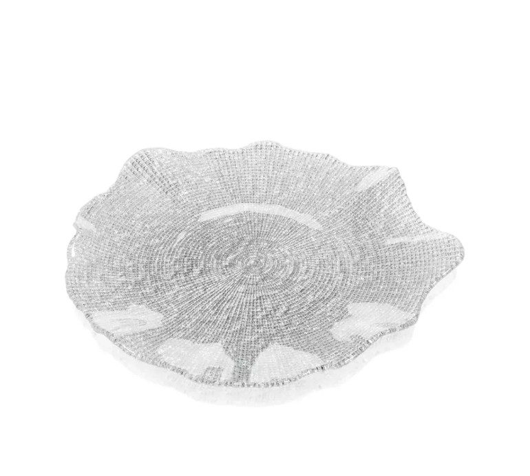 Assiette Feuilles transparente Ø 37 cm