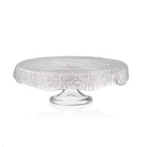 Présentoir à gâteaux transparent festonné Ø 22 cm