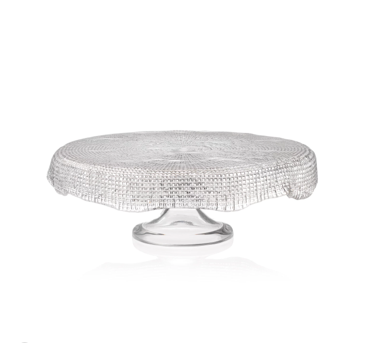 Présentoir à gâteaux transparent festonné Ø 22 cm