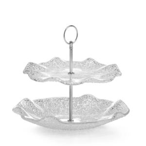 Présentoir à gâteaux transparent à deux étages