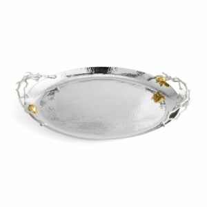 Plateau ovale Grenade Argent et Or