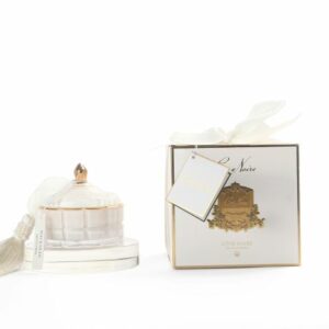 Bougie Art Déco – Blanc & Or – Thé aux Fleurs de Jas